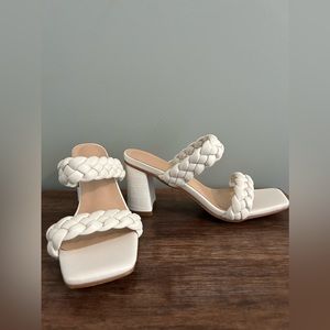 New white sandal heels
